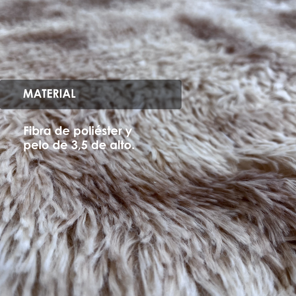 Tapete Decorativo Afelpado Motley Pelaje Largo Suave 2x3m Camel