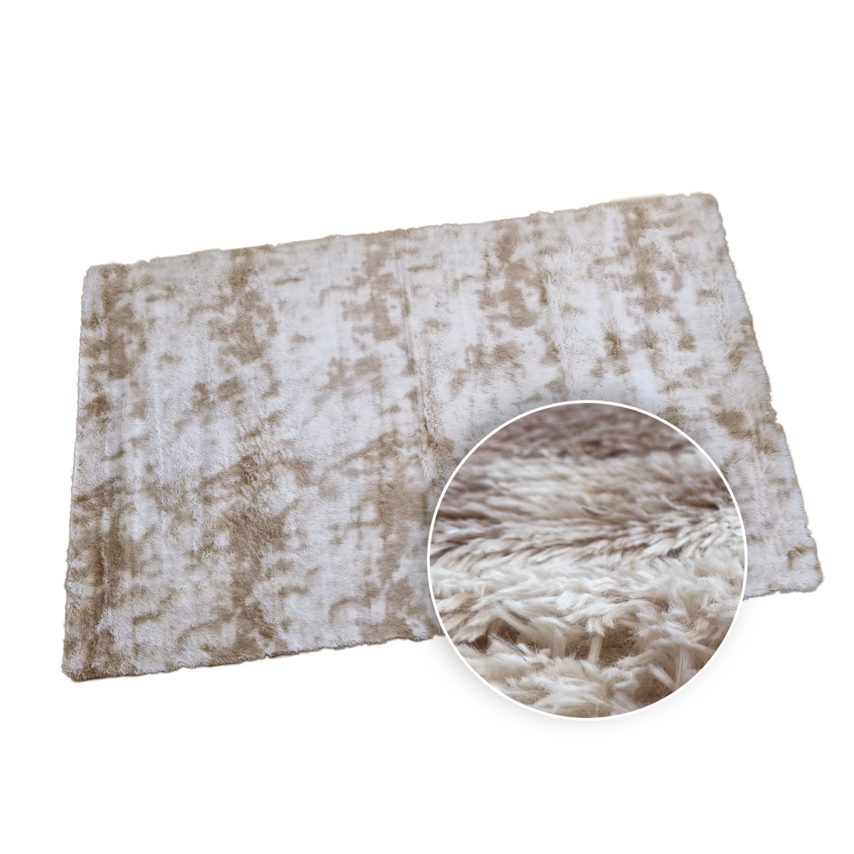 Tapete Decorativo Afelpado Motley Pelaje Largo Suave 2x3m Camel