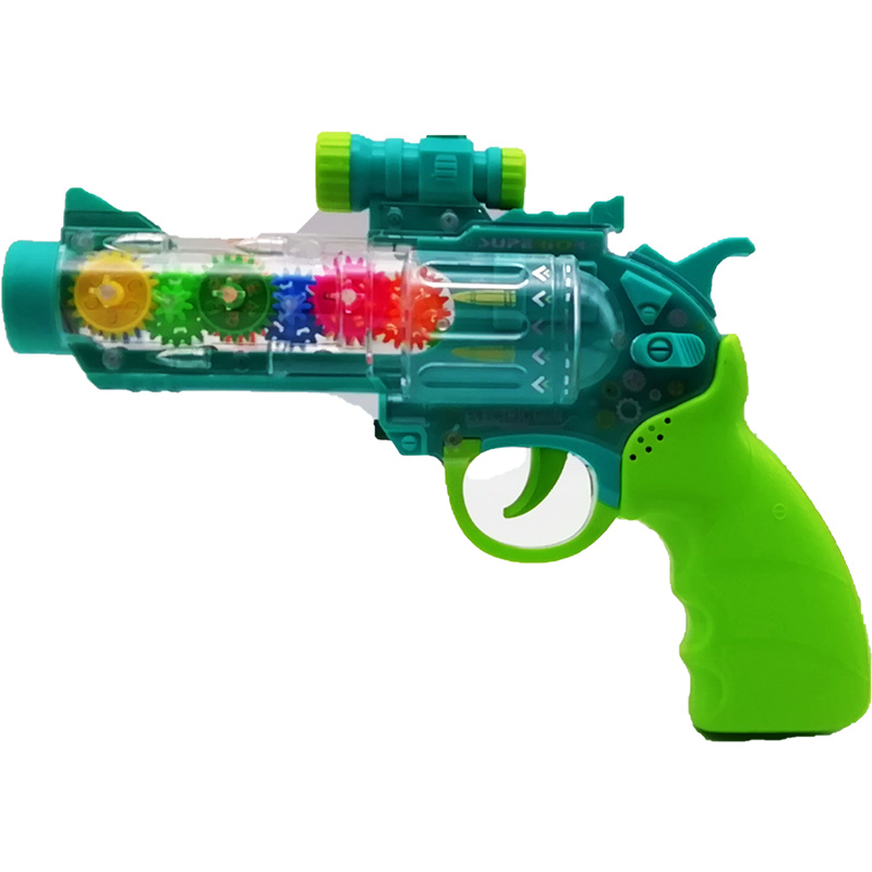 Revolver Pistola Juguete Transp Engranes Luz Y Sonido Láser