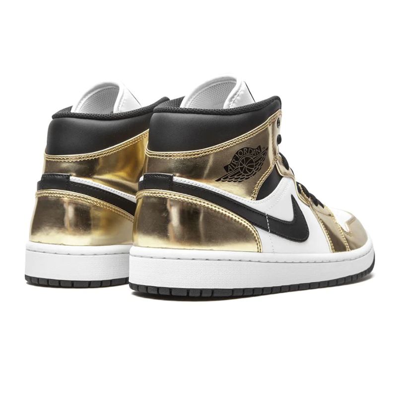 Jordan 1 Mid Metallic Gold Black White