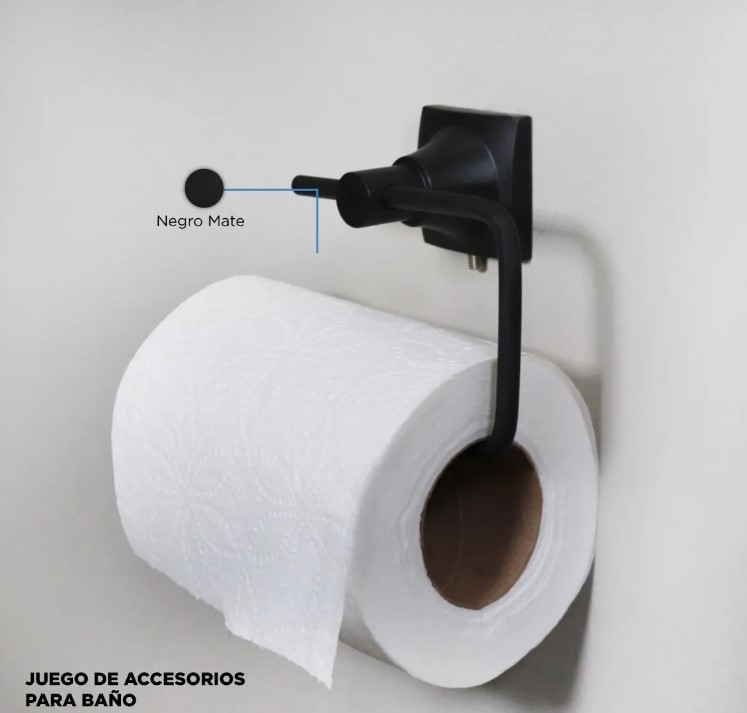 Accesorios completos Para Baño incluye Mezcladora Para Lavabo (Negro Mate) El Kit más completo para tu baño