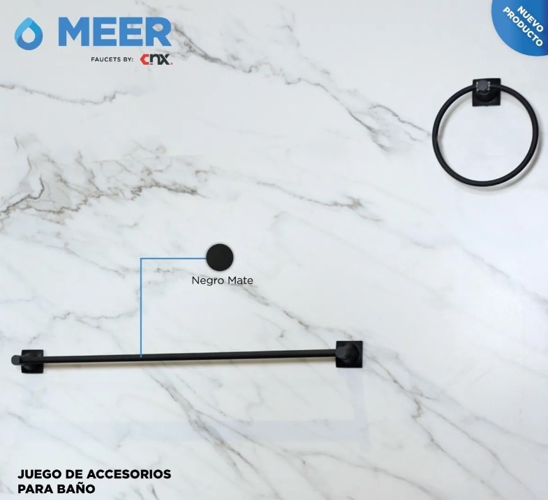 Accesorios completos Para Baño incluye Mezcladora Para Lavabo (Negro Mate) El Kit más completo para tu baño