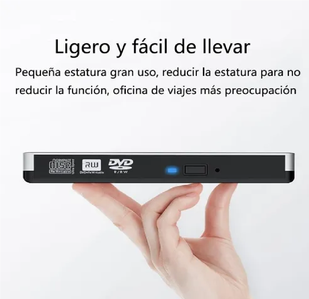 Lectora Y Grabadora De Dvd/cd Externa, Usb Win 10 Mac Blanco