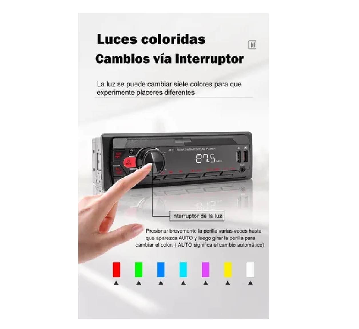 Estéreo Para Auto Fm Con Mp3 2 Usb Bluetooth