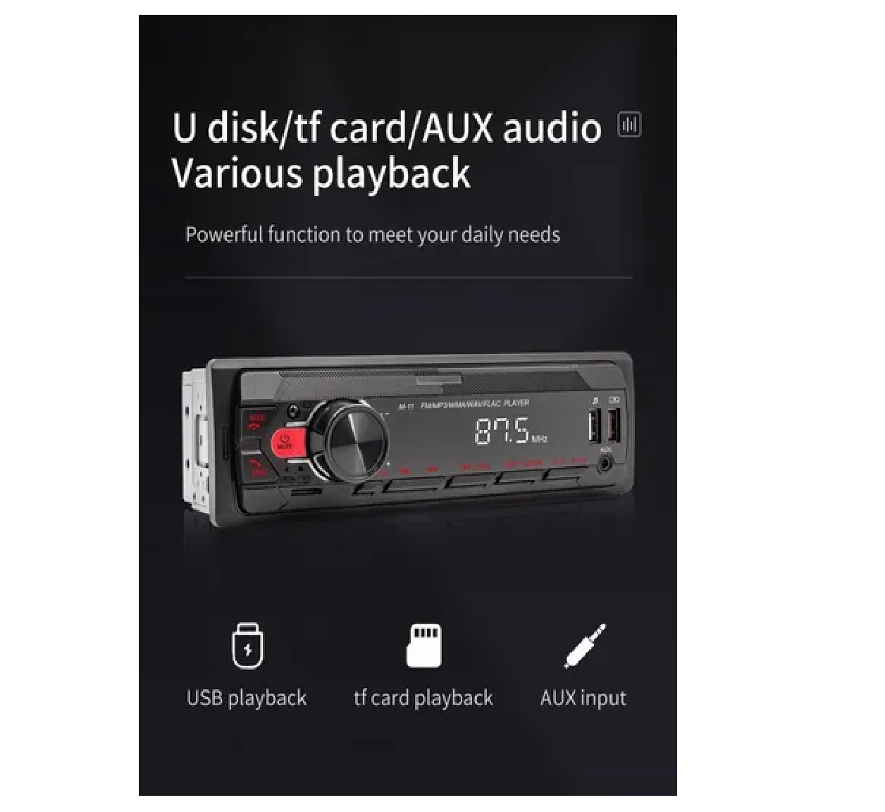 Estéreo Para Auto Fm Con Mp3 2 Usb Bluetooth