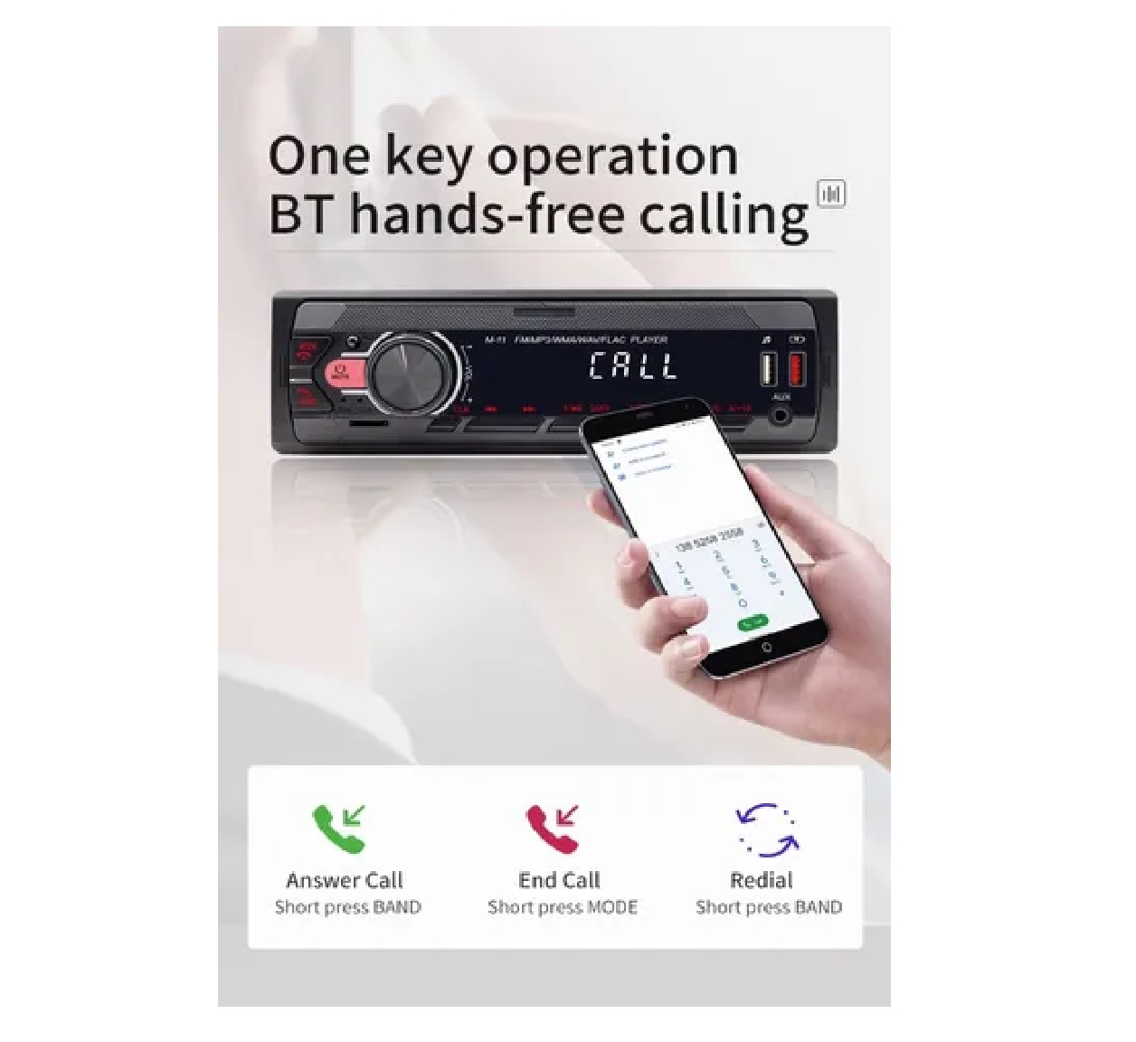 Estéreo Para Auto Fm Con Mp3 2 Usb Bluetooth