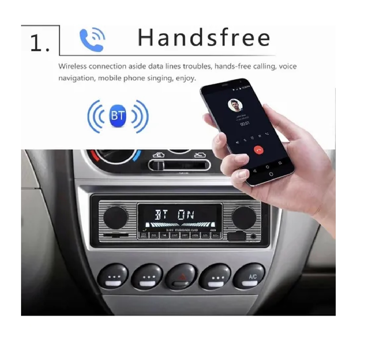 Auto Estereo Bluetooth Manos Libres Música Sin Pérdidas Usb