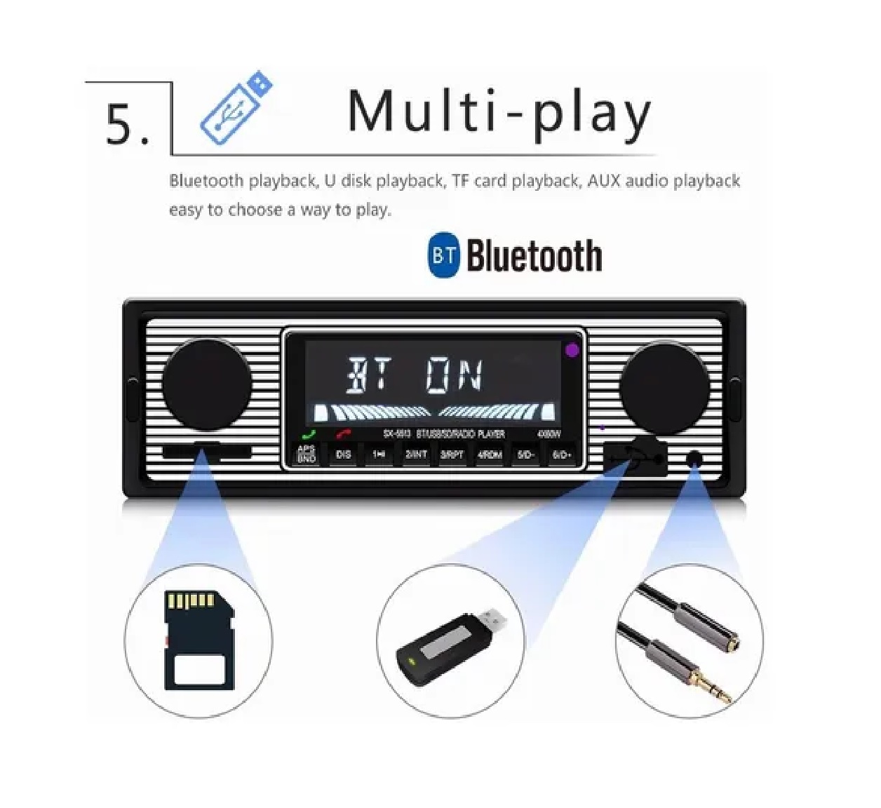 Auto Estereo Bluetooth Manos Libres Música Sin Pérdidas Usb