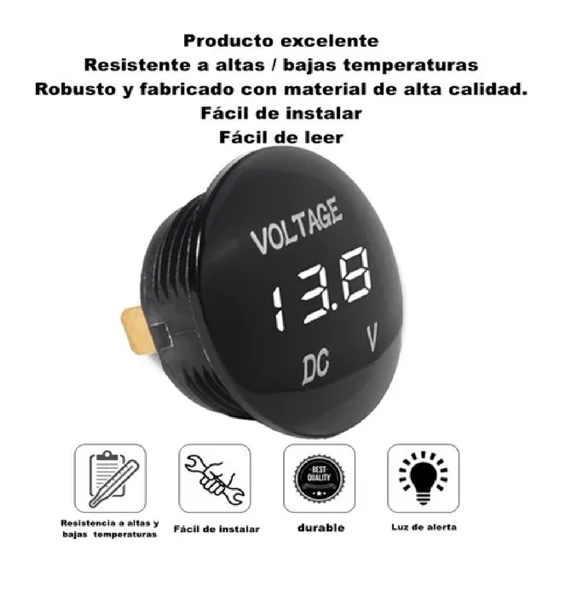 Voltímetro Digital Led Pequeño 12v Universal Indicador