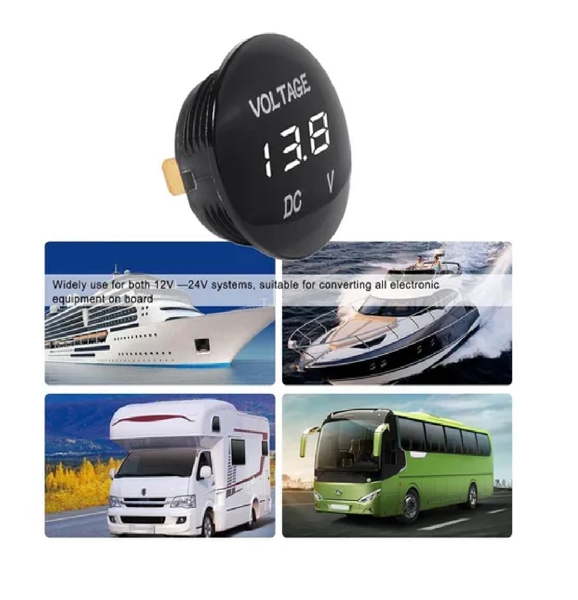 Voltímetro Digital Led Pequeño 12v Universal Indicador