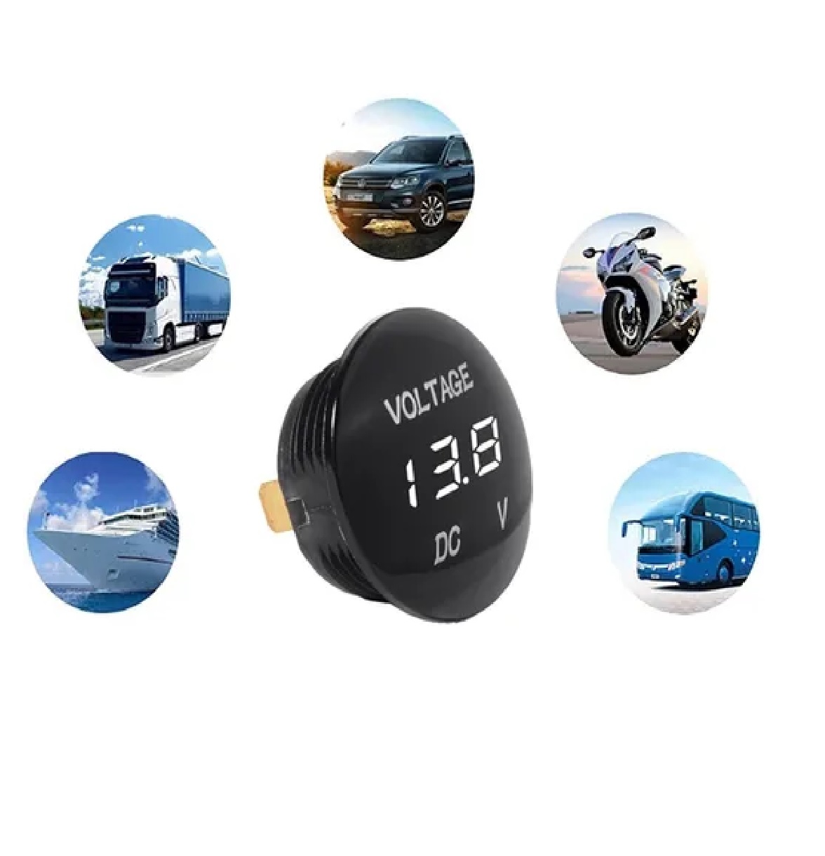 Voltímetro Digital Led Pequeño 12v Universal Indicador