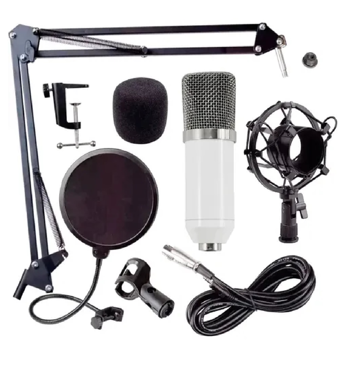 Kit Microfono Condensador Bm700 Youtuber Blanco