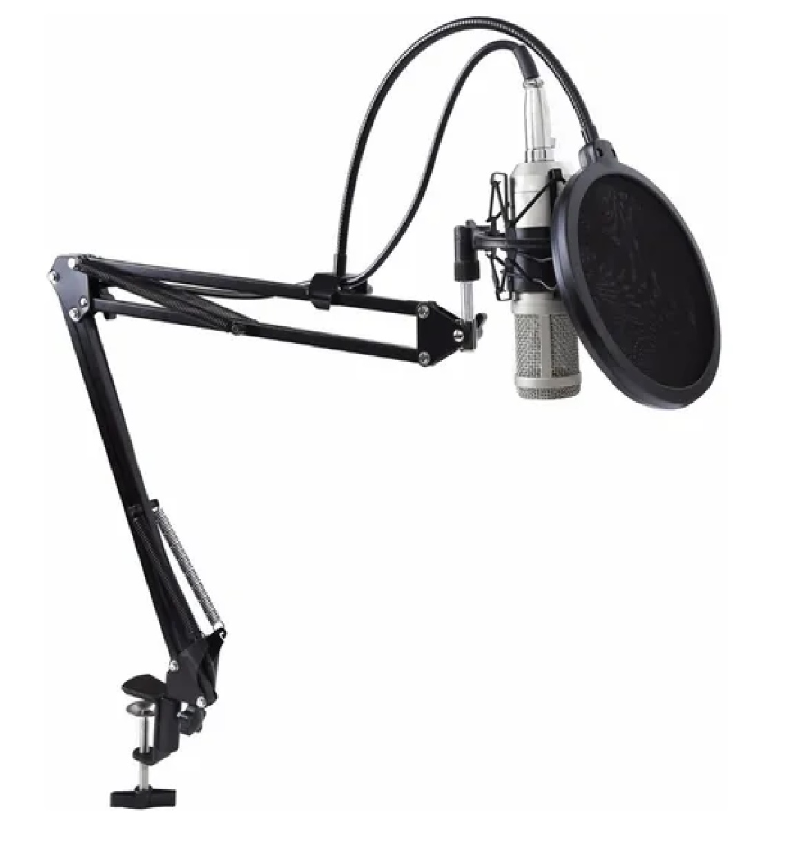 Kit Microfono Condensador Bm700 Youtuber Blanco