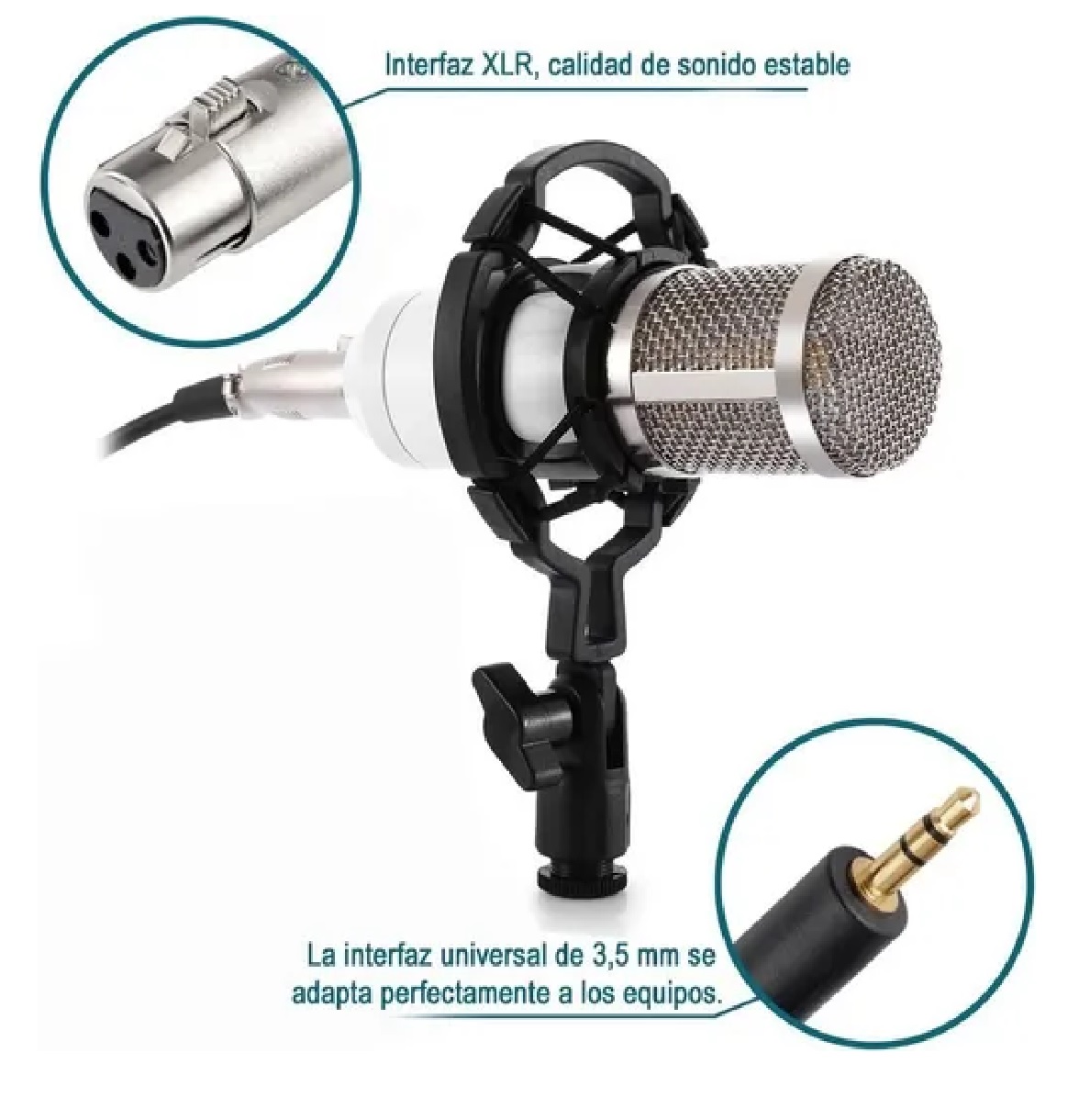 Kit Microfono Condensador Bm700 Youtuber Blanco