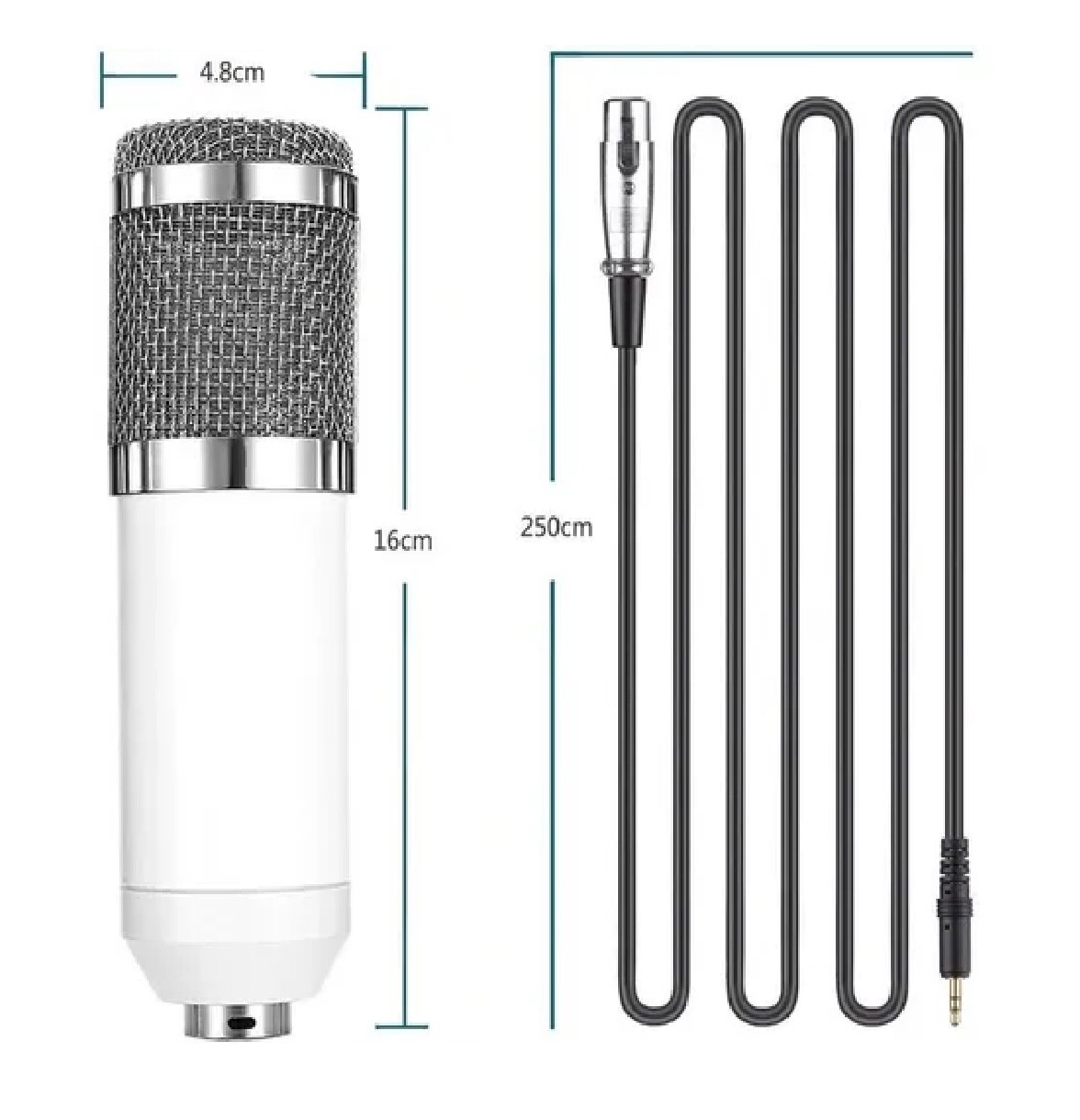 Kit Microfono Condensador Bm700 Youtuber Blanco