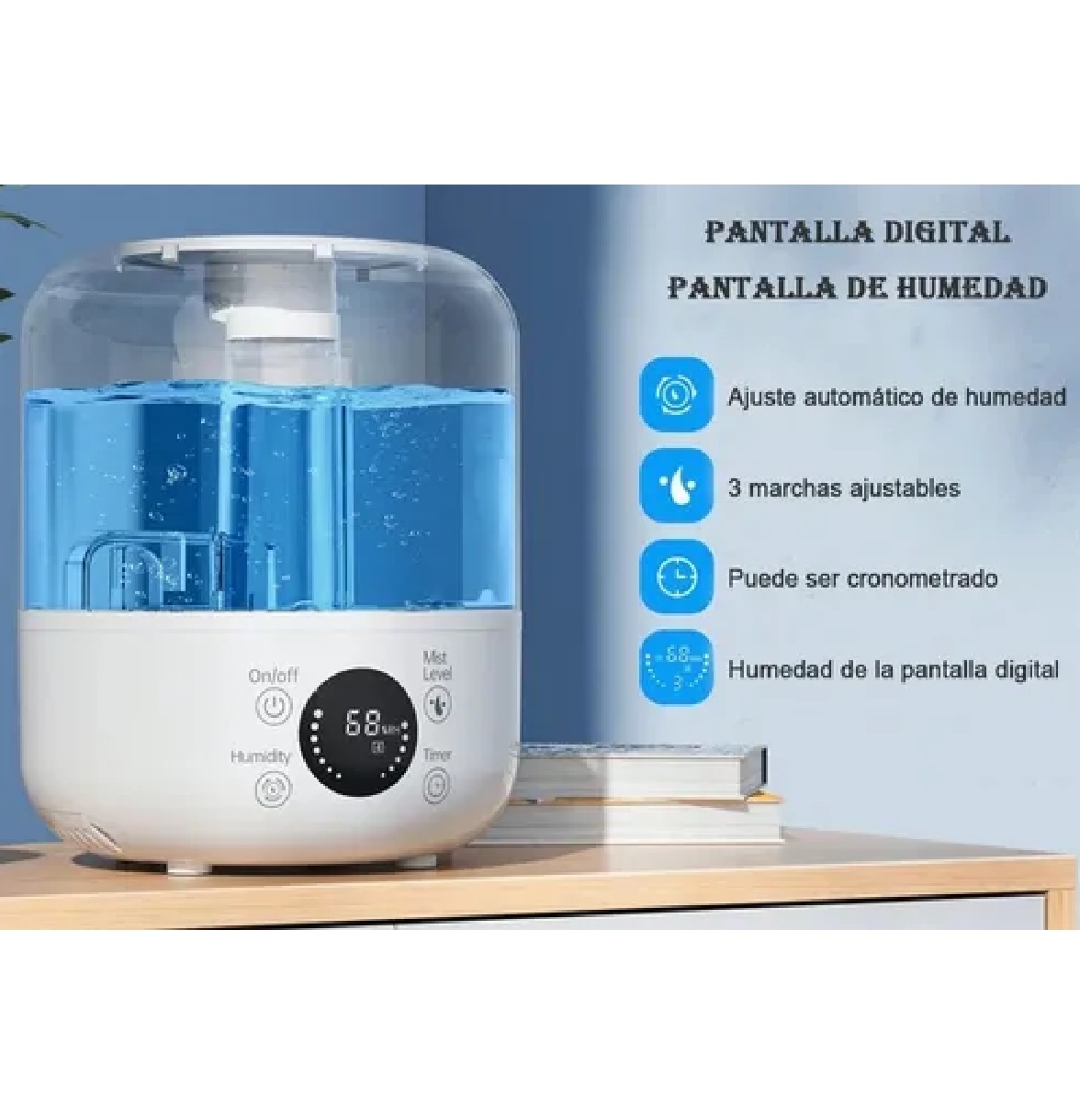 Humidificador Ultrasónico Difusor D/niebla Fría Blanco