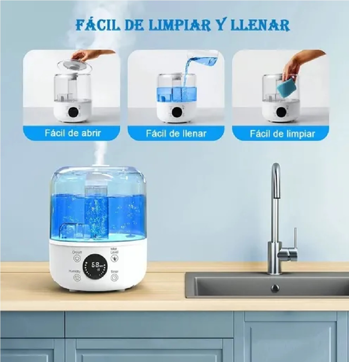 Humidificador Ultrasónico Difusor D/niebla Fría Blanco
