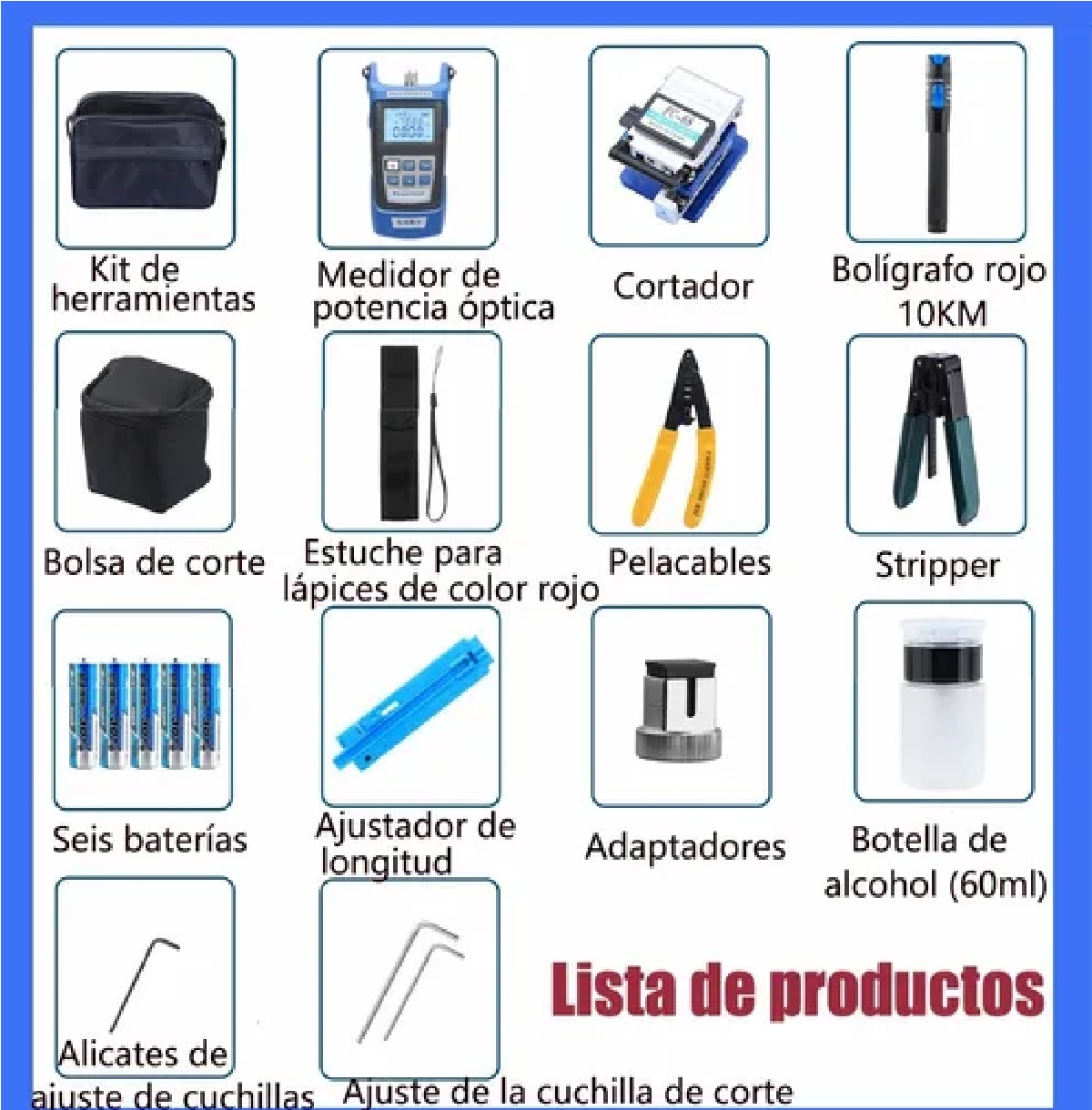 Kit De Herramientas Fibra Óptica Con Medidor De Potencia