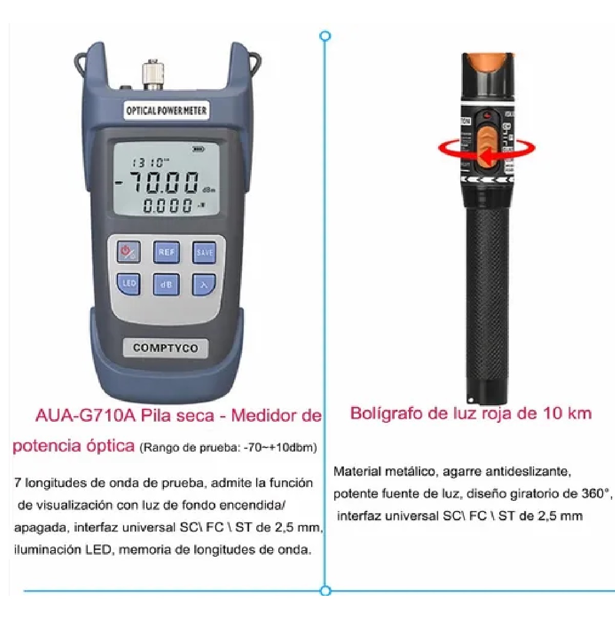 Kit De Herramientas Fibra Óptica Con Medidor De Potencia