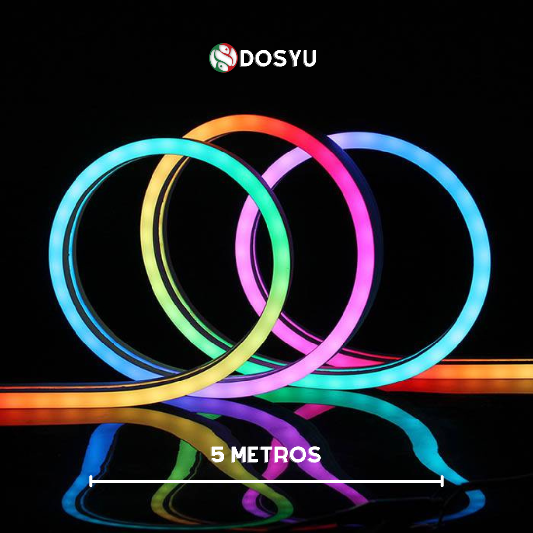 Tira Led Multicolor Neón Audio rítmico Control/App 5mts RGB + WIFI