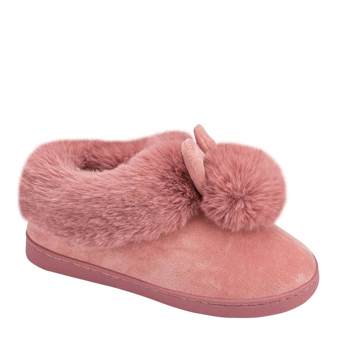 Pantufla cerrada de peluche de conejo para mujer, marca Love to Lounge, color rosa, mod. 1054193