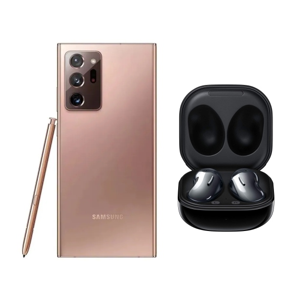 Samsung Galaxy Note 20 Ultra Dorado 128GGB Snapdragon Reacondicionado Grado A + Audifonos inalambricos .