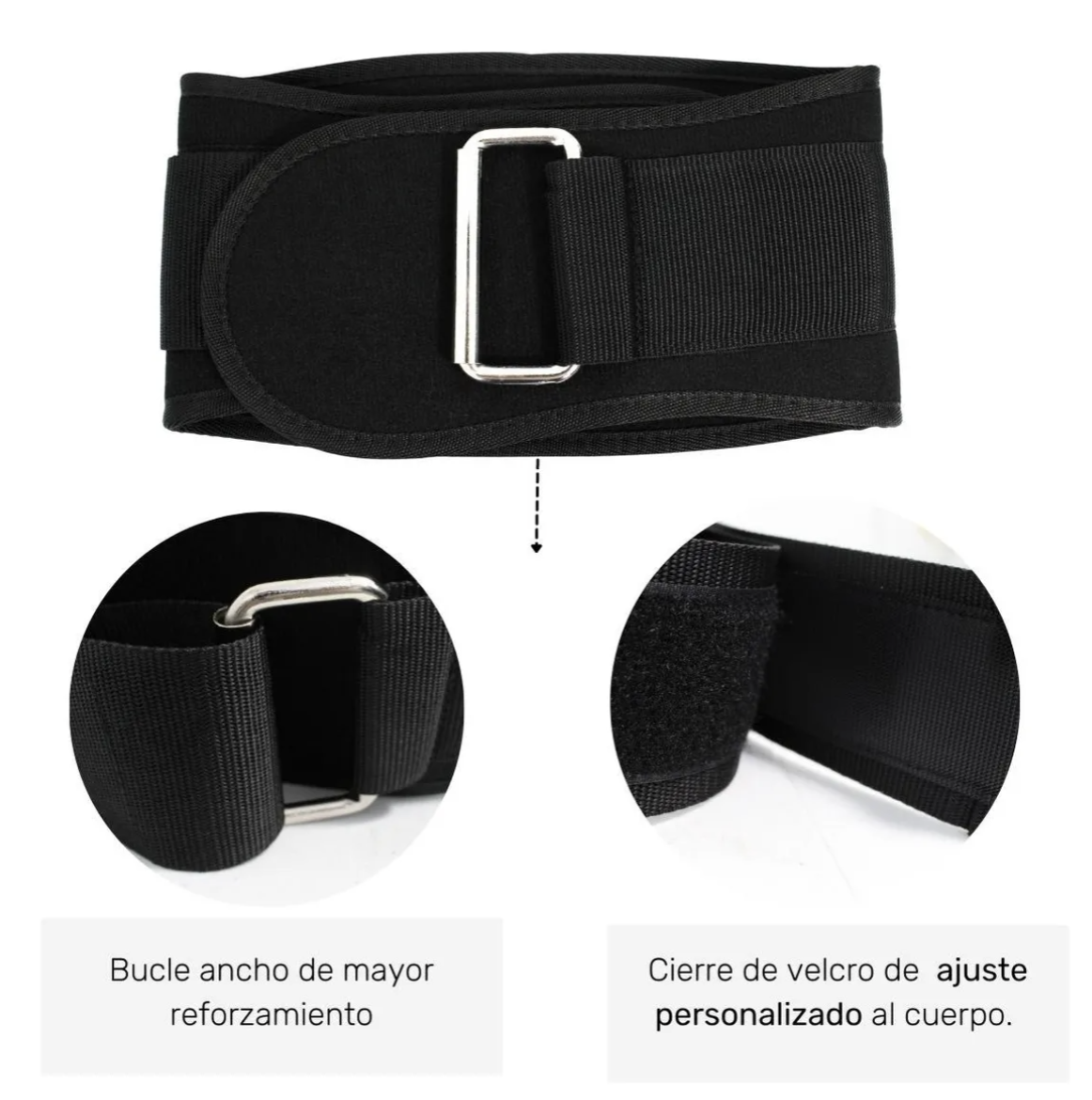 GENERICO Cinturon Faja Cuero Pesas Crossfit Gym Acojinada Premium
