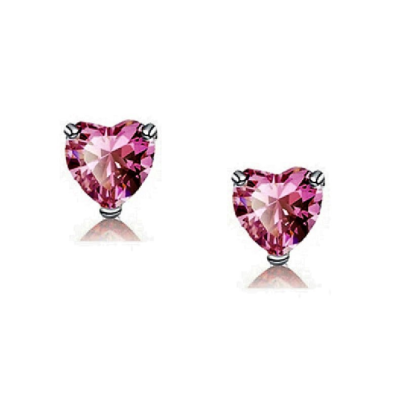 Set Corazon Rosa ADELSTEN en Chapa de Rodio y SWAROVSKI ELEMENTS INCLUYE DE REGALO ARETES DIAMOND Y CAJA PARA REGALO