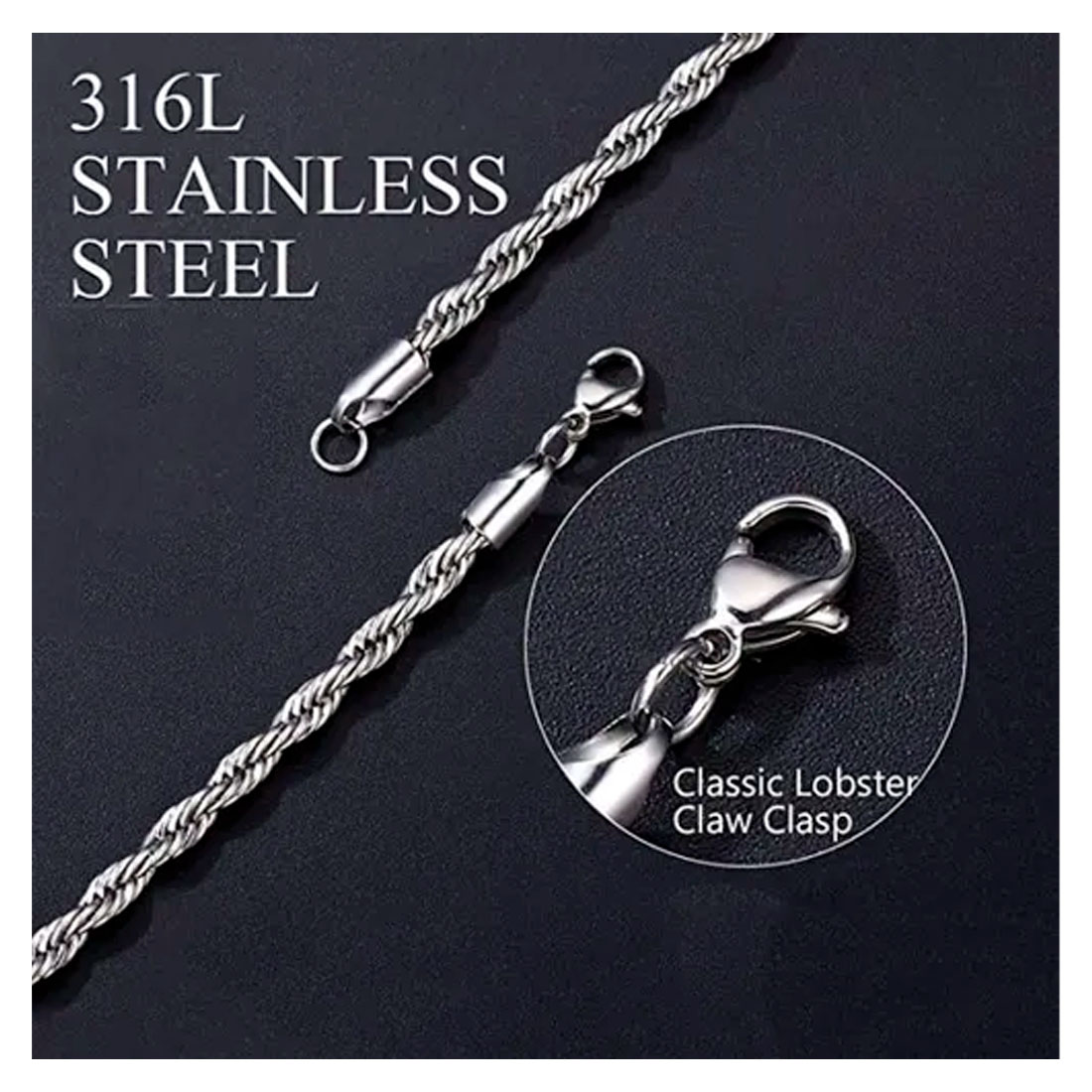 Collar Kit en Acero Inoxidable para Hombre  Collar Torso   55 Cm /Dije Cruz/ AnilloTrama 1 Lineas Color Negro Talla 11