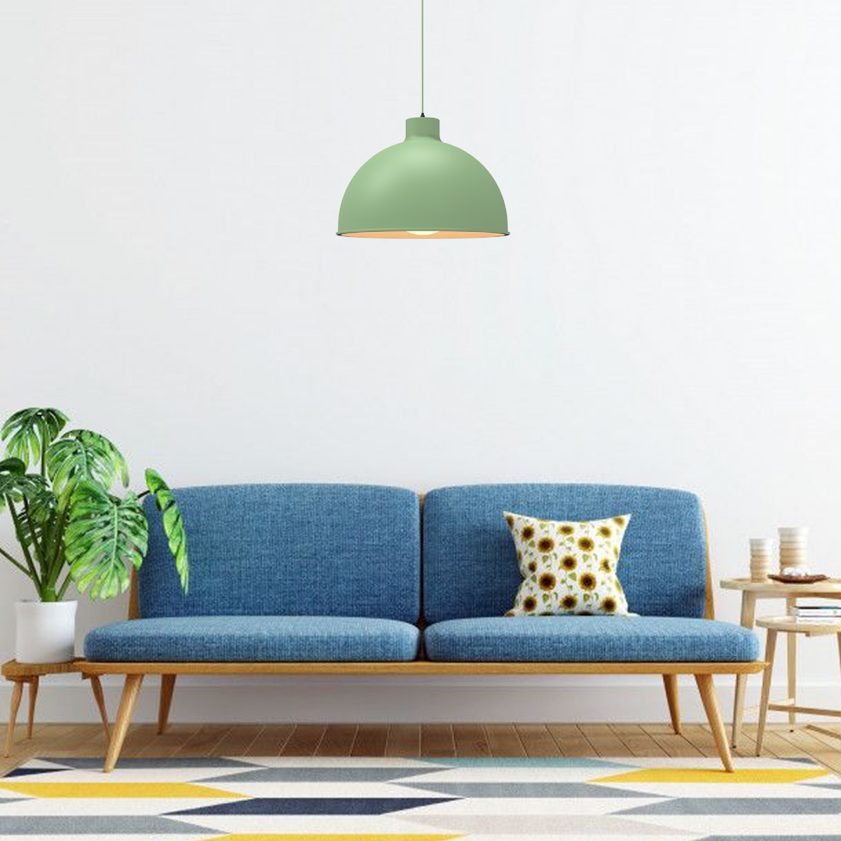 Ilios Innova Lampara de techo colgante decorativo estilo nórdico retro fabricada en hierro 36 cm de diámetro para habitación o sala de estar