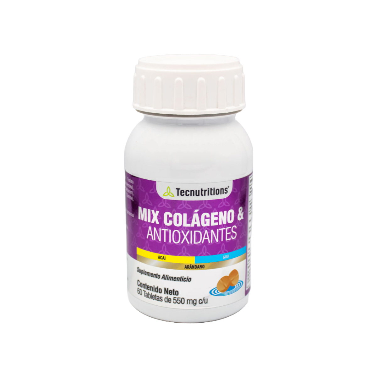 Suplemento Alimenticio con colágeno hirdrolizado, vitaminas, minerales y antioxidantes, Mix Colágeno y Antioxidantes, 60 tabl