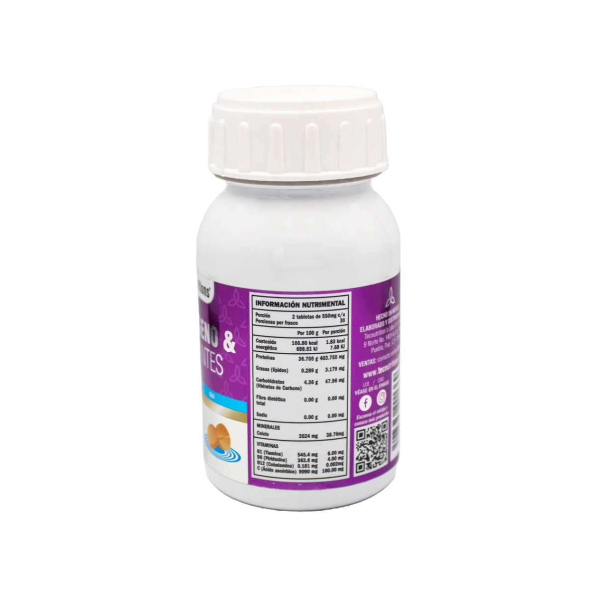 Suplemento Alimenticio con colágeno hirdrolizado, vitaminas, minerales y antioxidantes, Mix Colágeno y Antioxidantes, 60 tabl