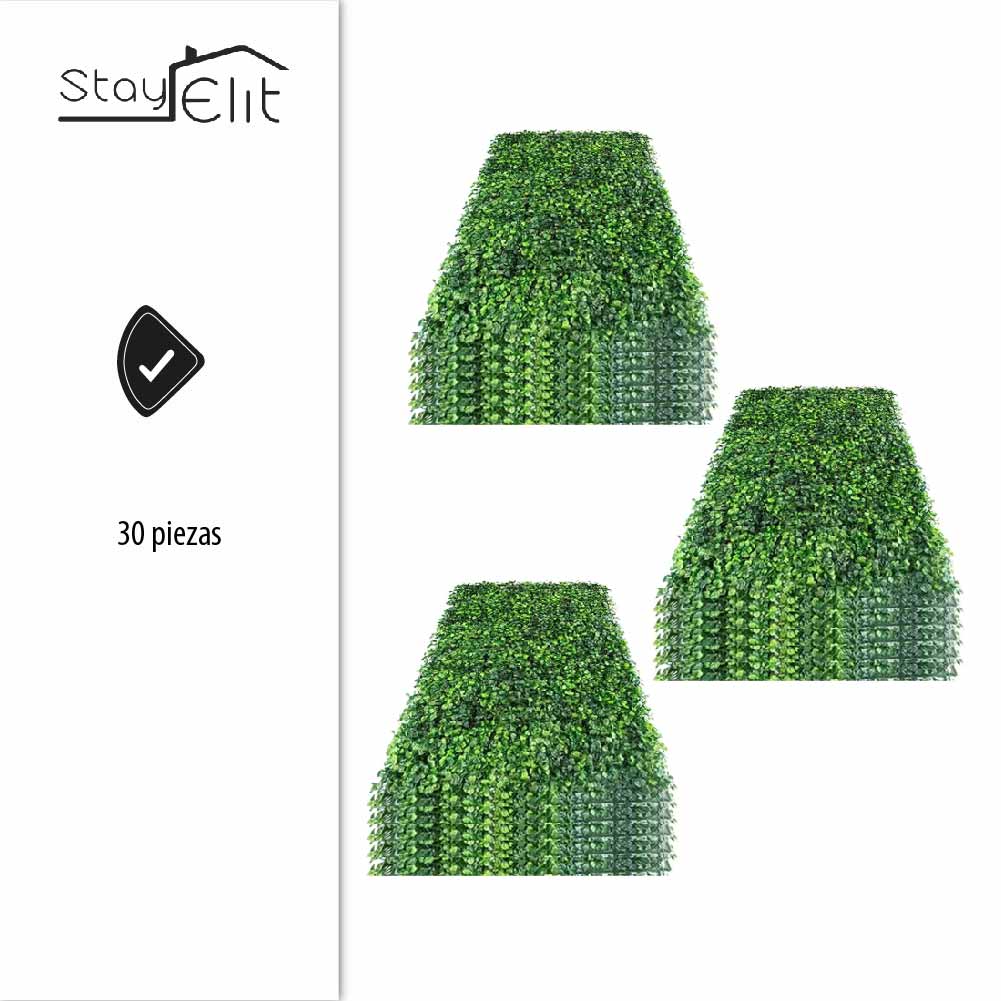 Muro Verde Follaje Artificial 30 PIEZAS De 60x40 Cm