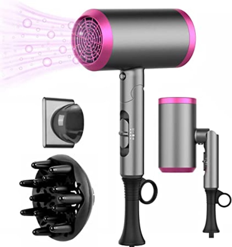 Secador de Pelo de Ion Negativo,1800W Secadora de Cabello Profesional