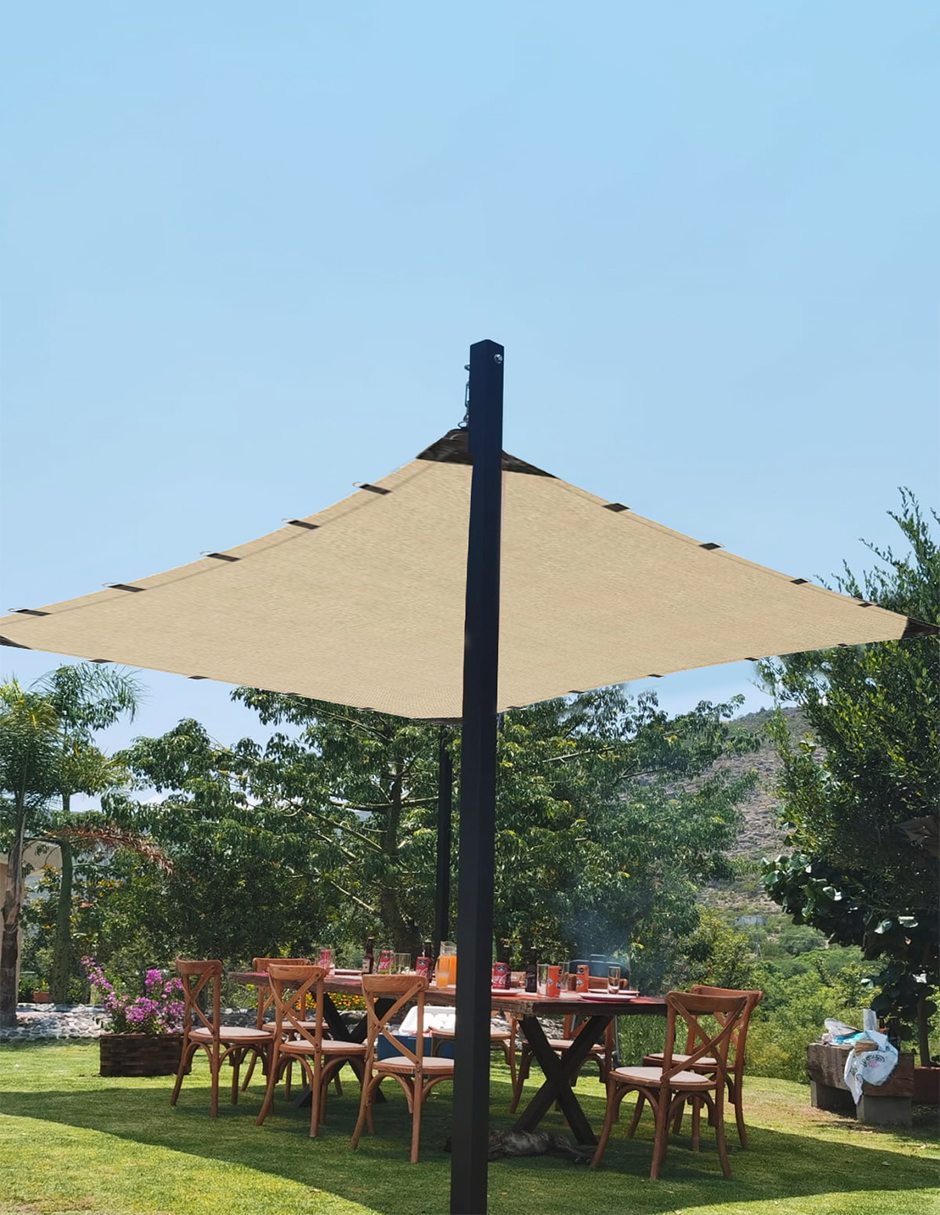 Hanlob Malla Sombra 2x2 m para Exteriores Extra Reforzada, 90% de Sombra, Bloqueo de Rayos UV, Sombra Raschel para Jardín o Terraza, Resistente a Lluvias, Fácil y Lista para Instalar.