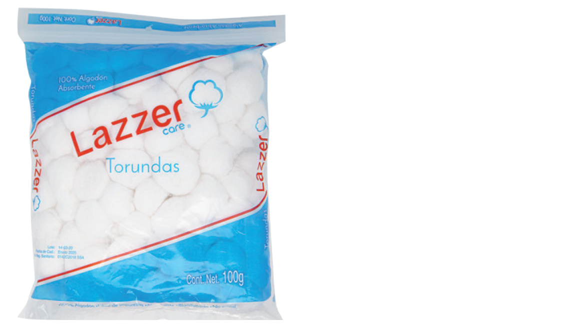 Algodon Torunda 100gr Lazzer (2 Piezas)
