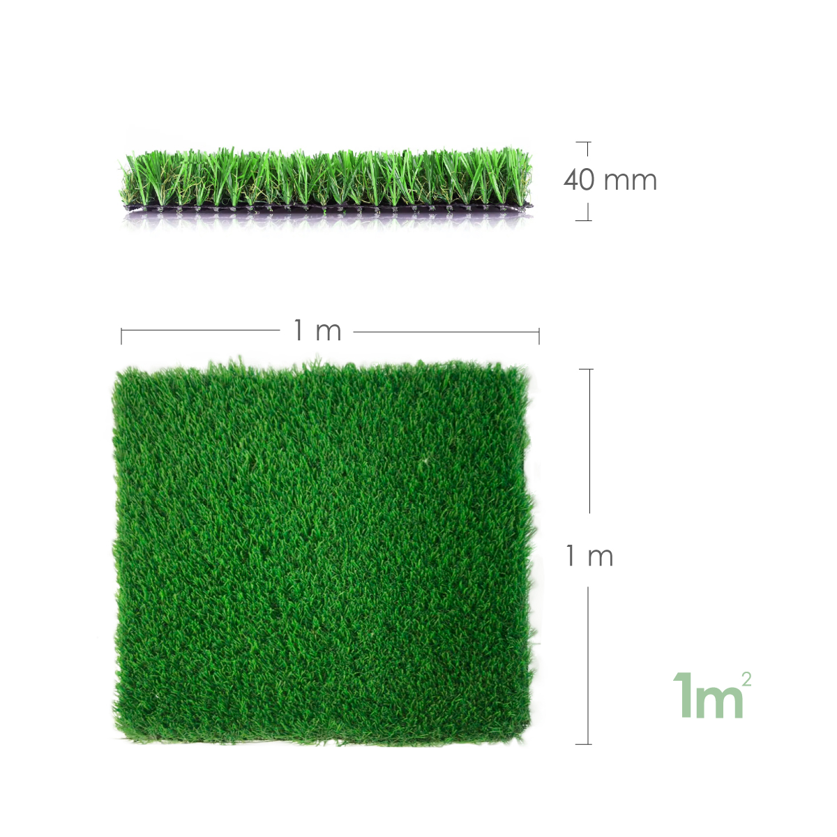 1m2 Pasto Sintético Tipo Alfombra 40mm Decoracion Exterior