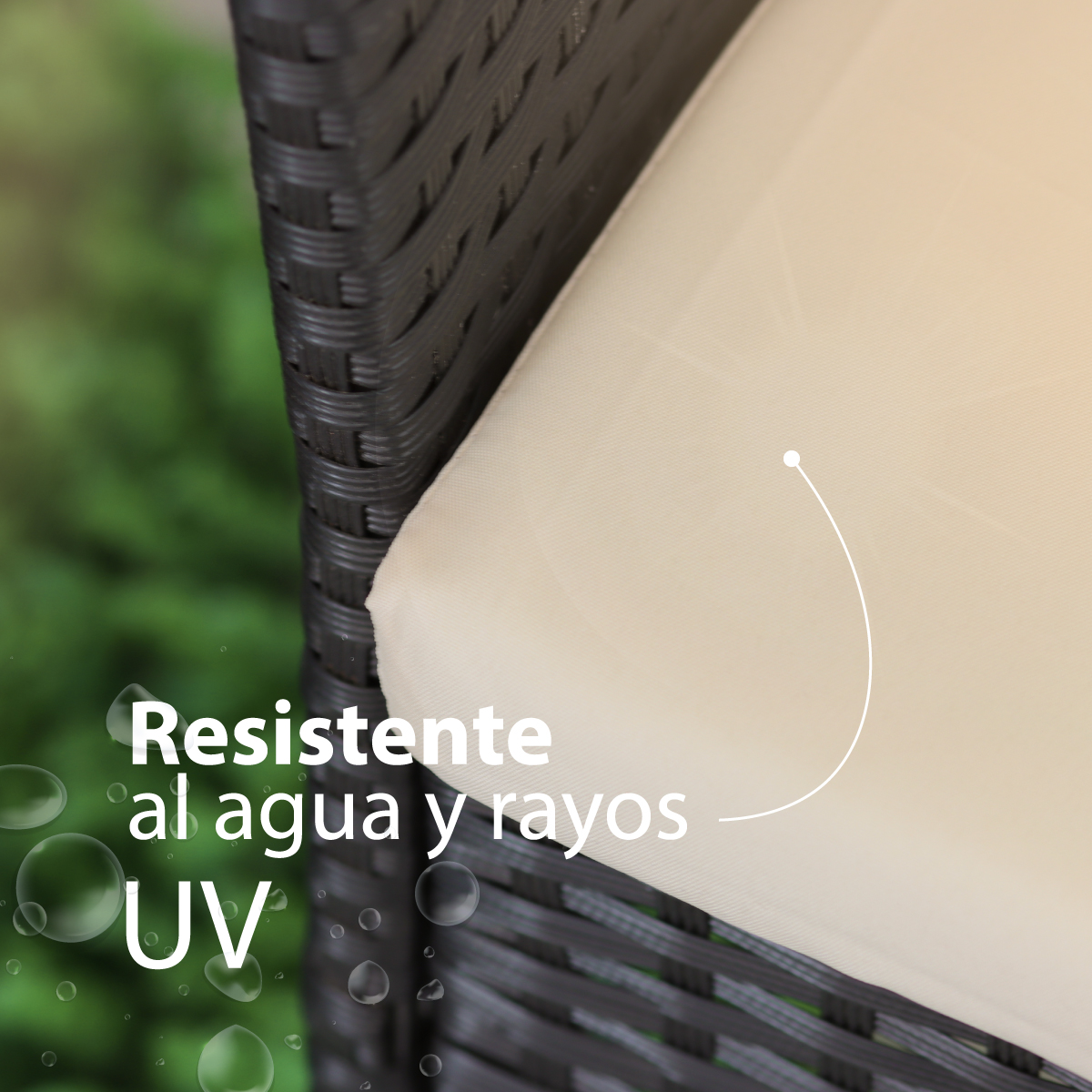 Juego De Sala Para Jardin De Mimbre Negro Cojines Beige