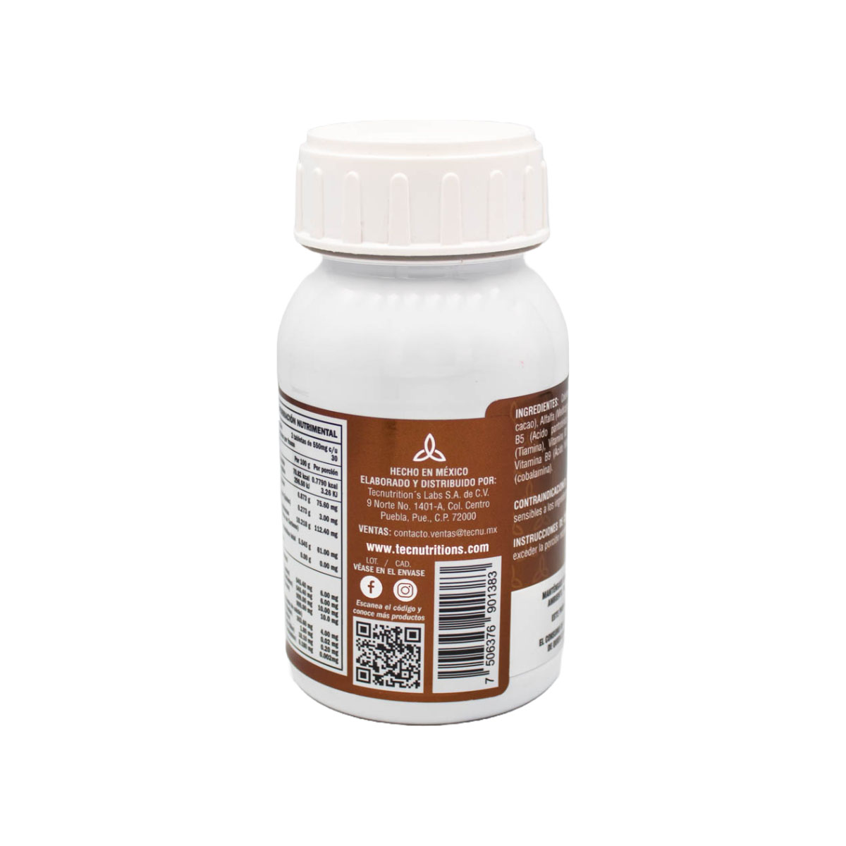 TECNUTRITIONS | Suplemento alimenticio multivitaminico con antioxidantes y minerales, Comp B y Cacao Complex | Provee de energía al cuerpo | 60 tabl