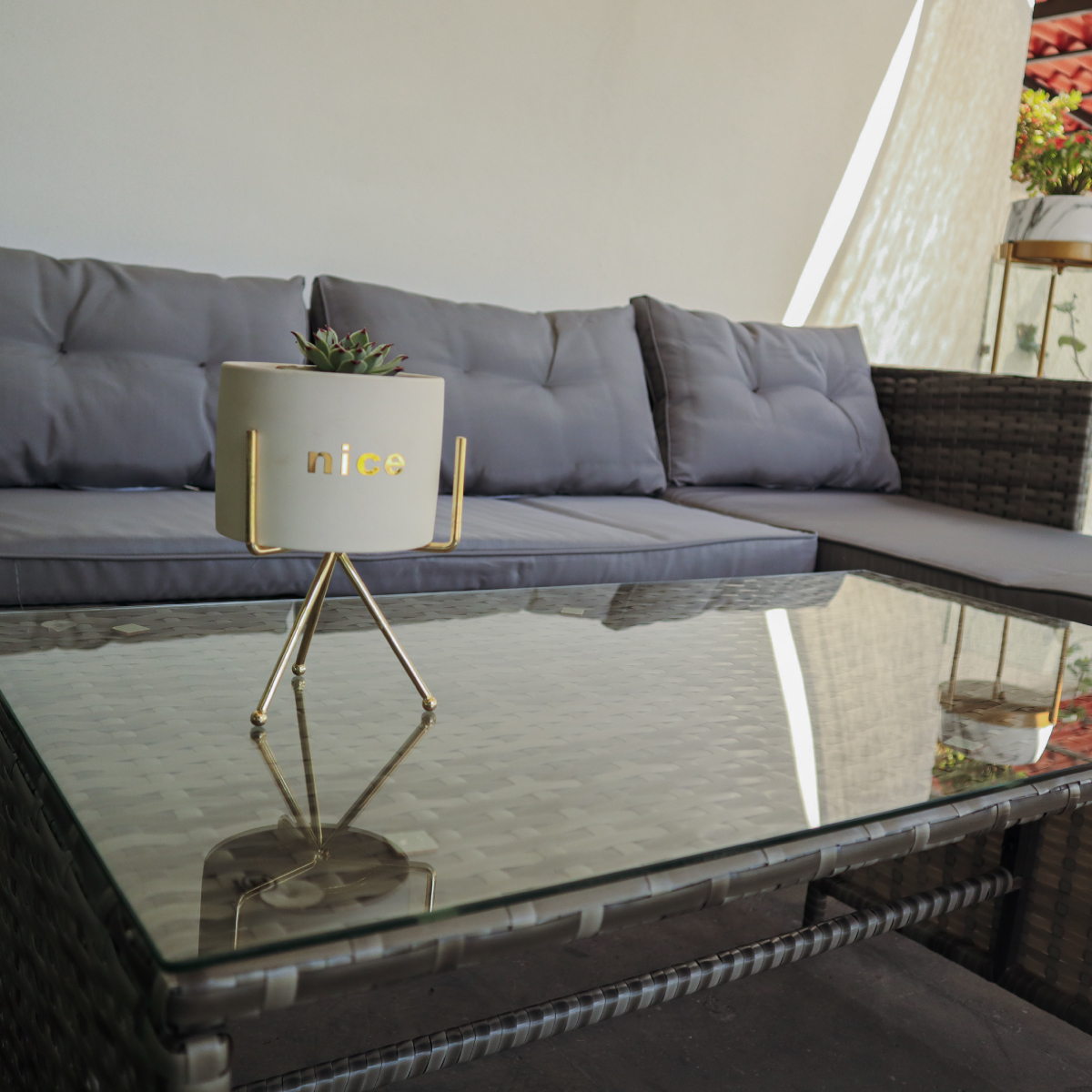 Juego De Sala Para Jardin Esquinera De Mimbre Exteriores