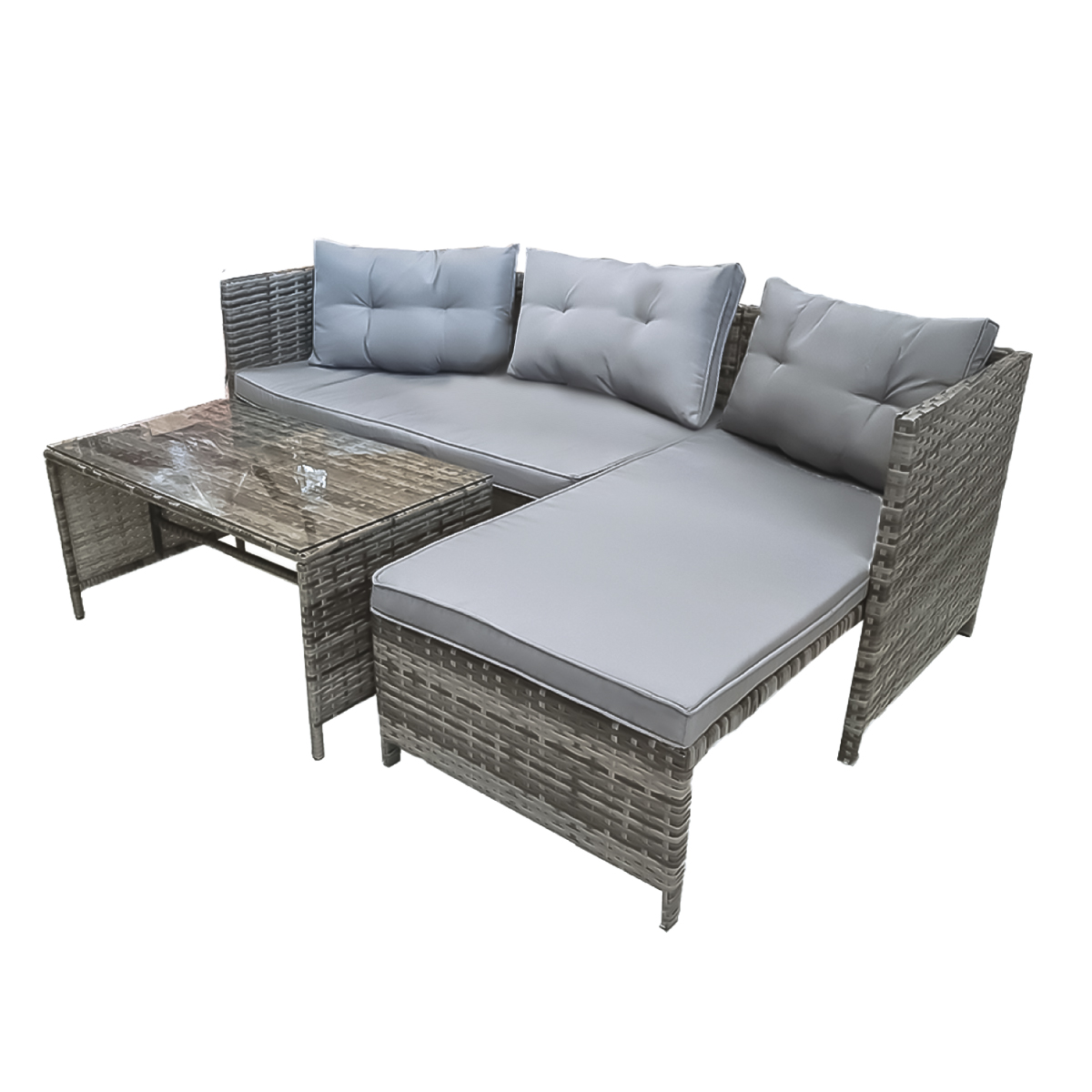 Juego De Sala Para Jardin Esquinera De Mimbre Exteriores