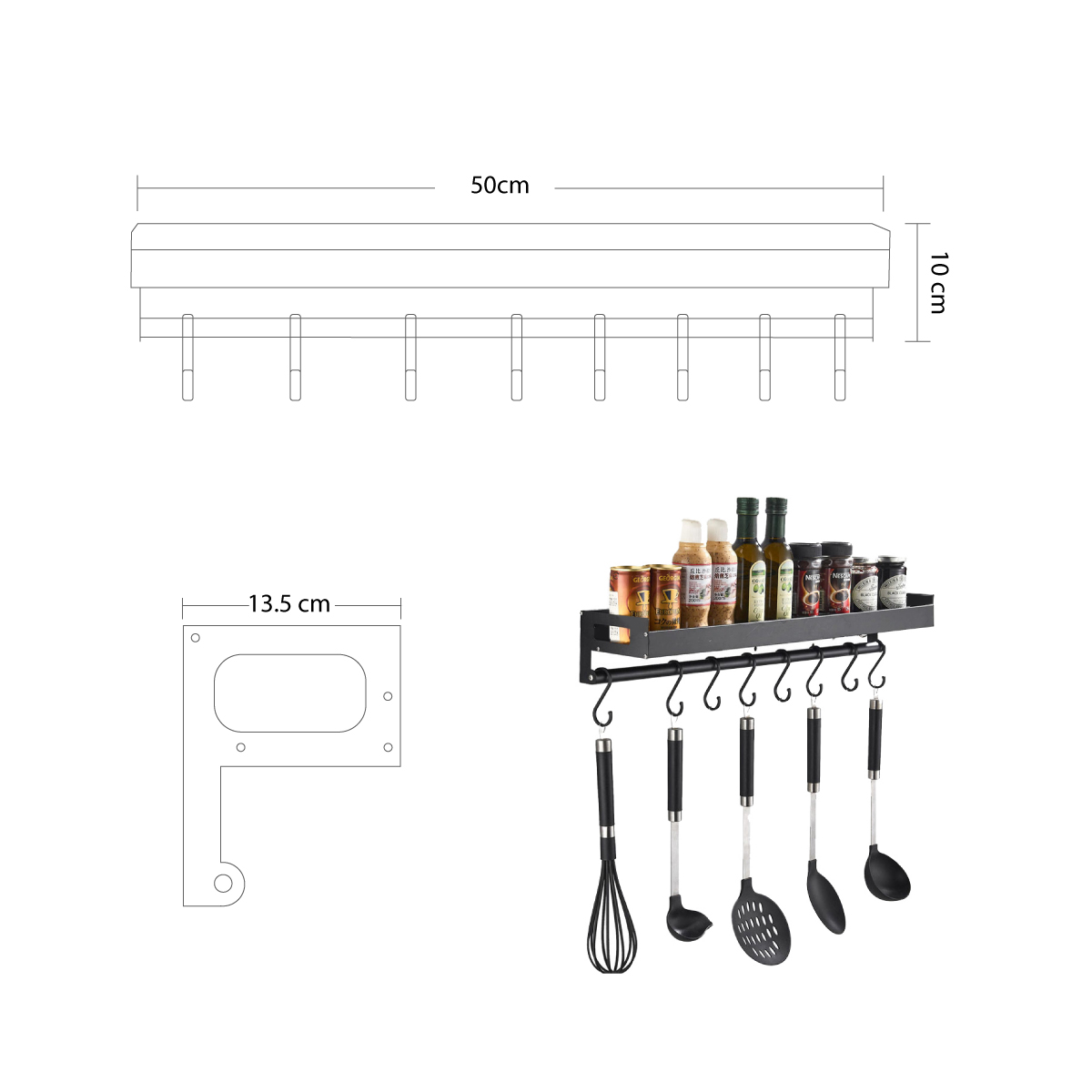Estante Organizador De Utensilios De Cocina Y Especias Multi