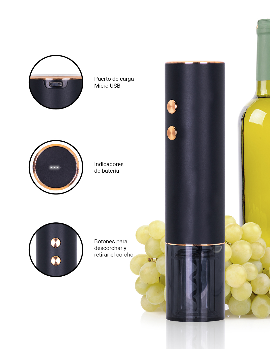 Sacachorchos eléctrico para vino Tutti