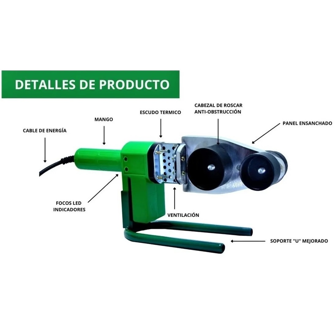 Kit De Termofusora Incluye 6 Dados Y Tijera Cortatubo 