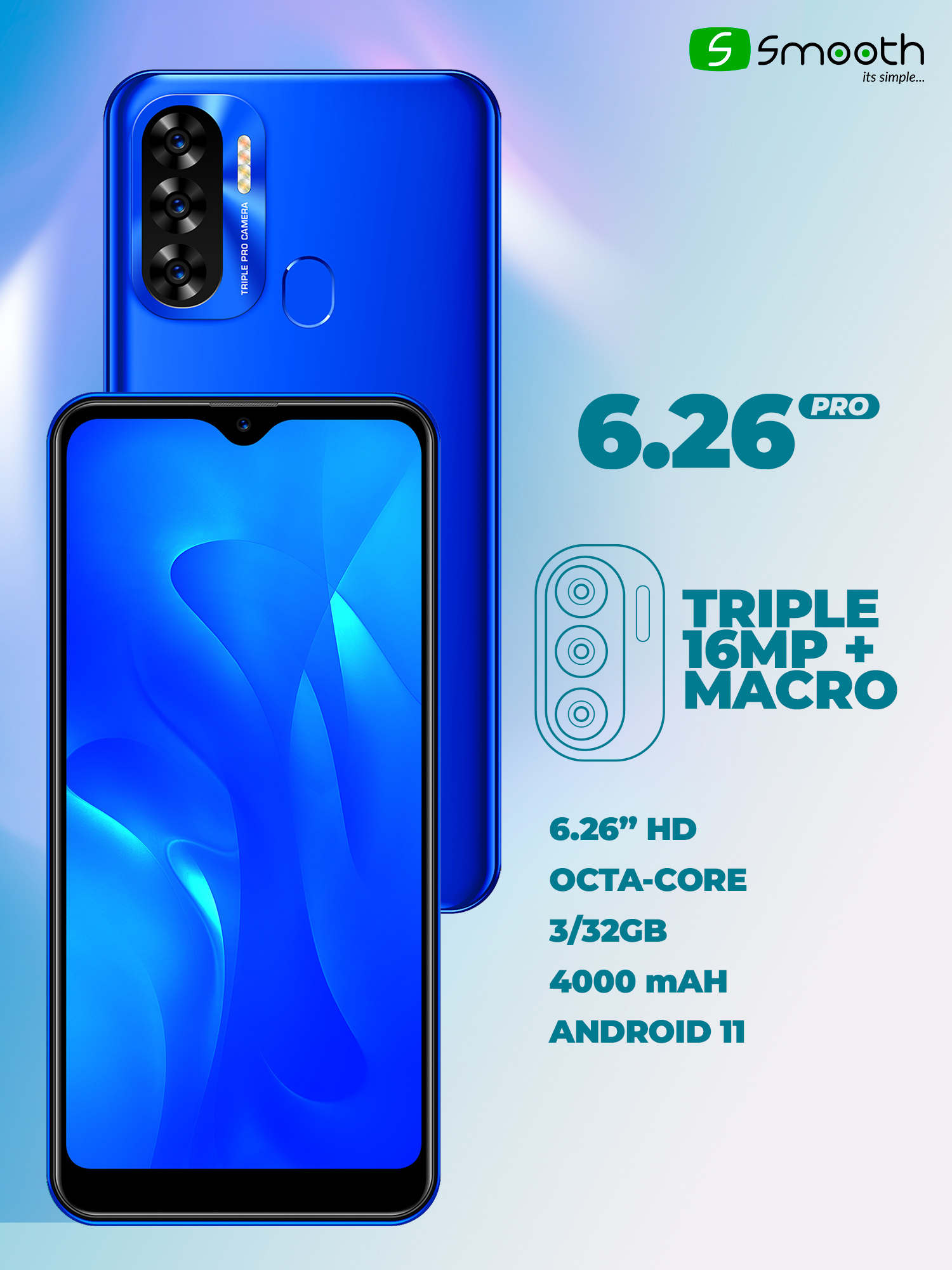 Celular Smooth 6.26 Pro 32GB/3GB - Azul