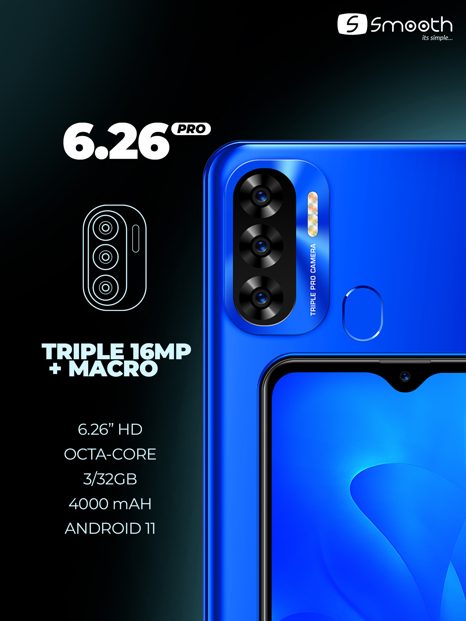 Celular Smooth 6.26 Pro 32GB/3GB - Azul