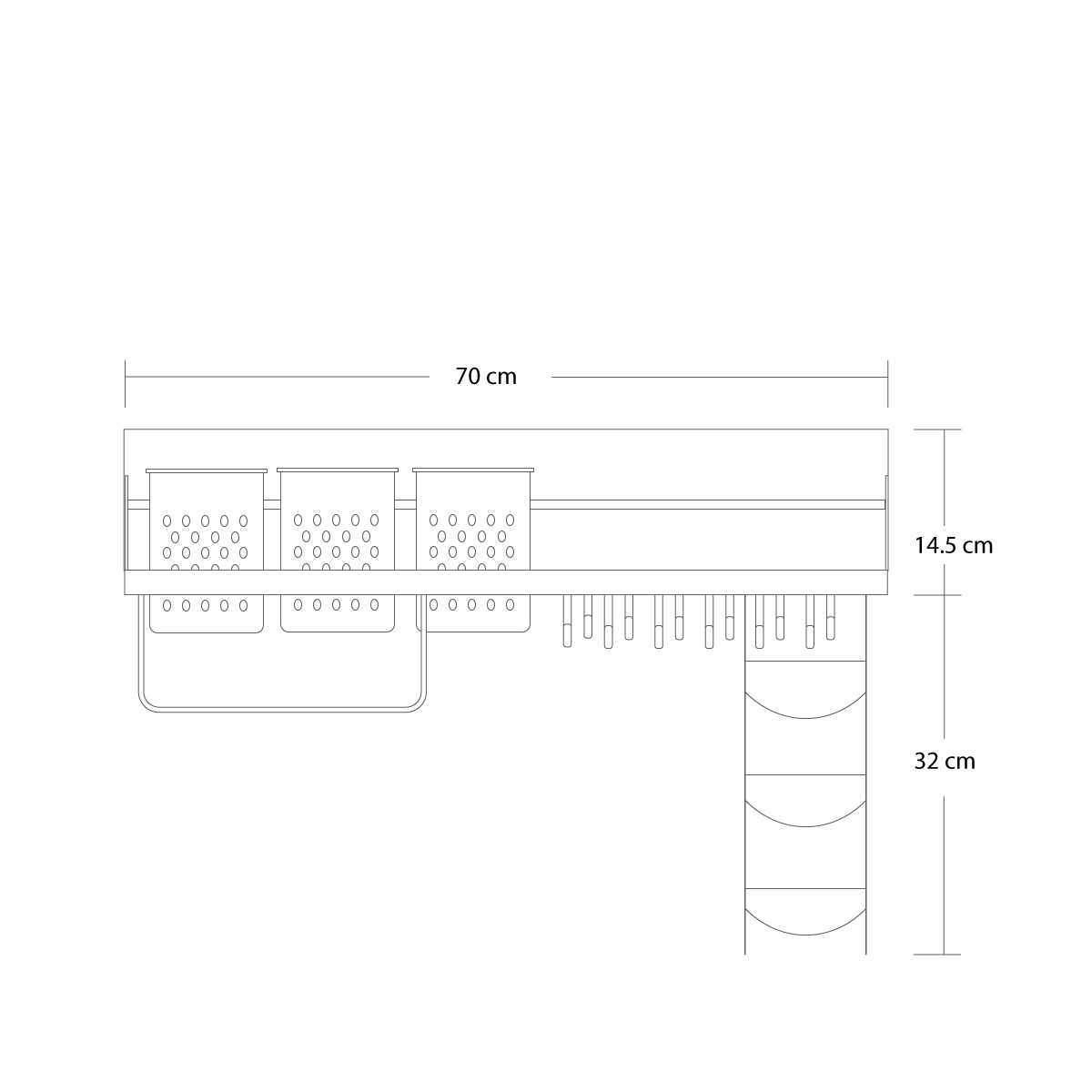 Estante Multifuncional De Cocina Para Pared Organizador 3 Vasos