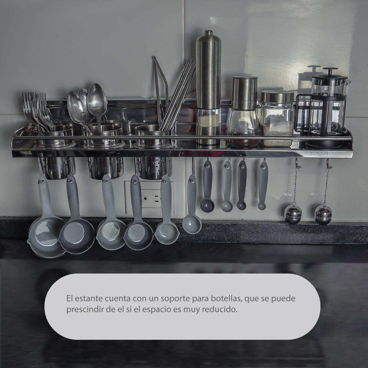 Estante Multifuncional De Cocina Para Pared Organizador 3 Vasos