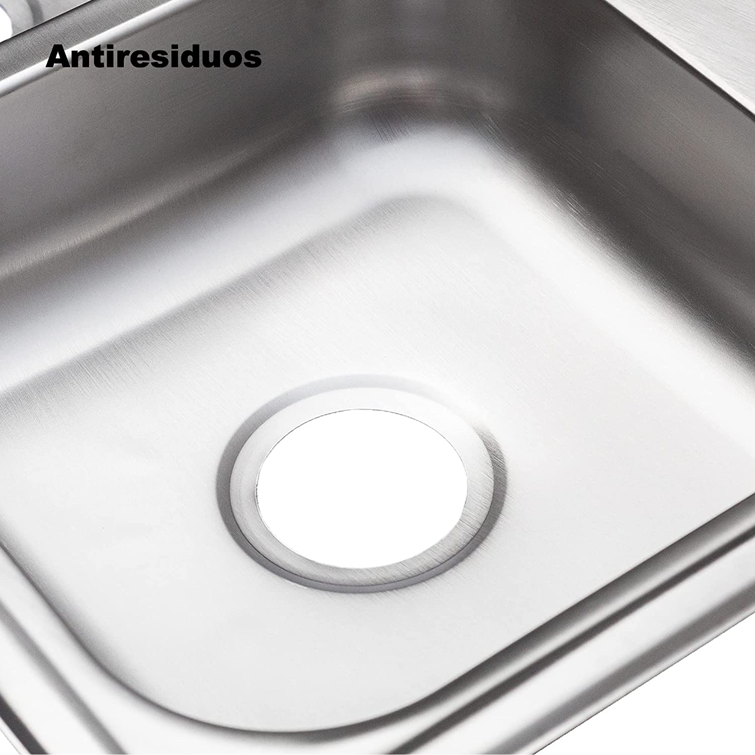 Tarja Doble en Acero inoxidable 84cm x 48cm con Kit de Instalación (Tarja para empotrar).