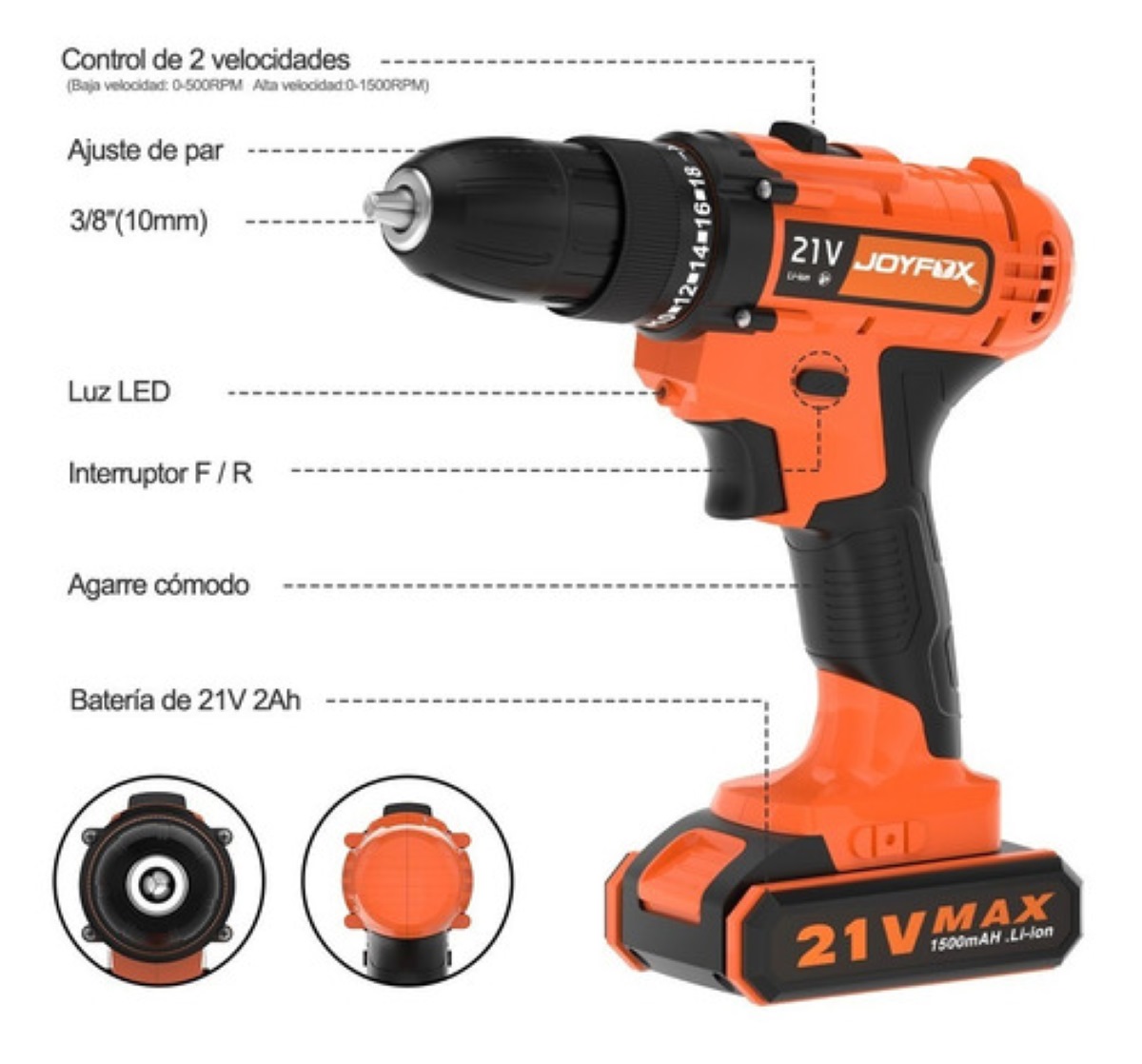 Kit Taladro Atornillador De Juego Herramientas